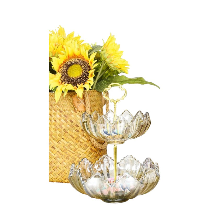 Crystal 2-Tier Serving Bowl | Stylish 2-Tier Bowl | FS Luxe Creations