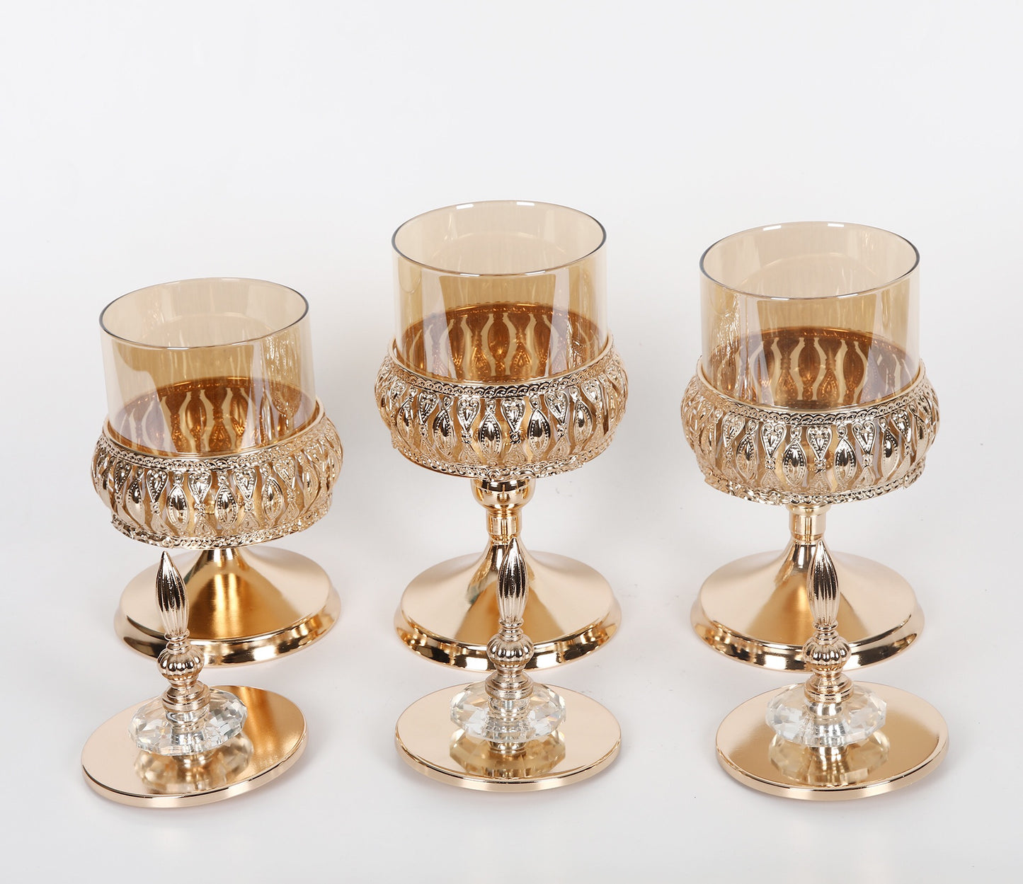Opulent Gold Vessels | Crystal Elegance Trio | FS Luxe Creations