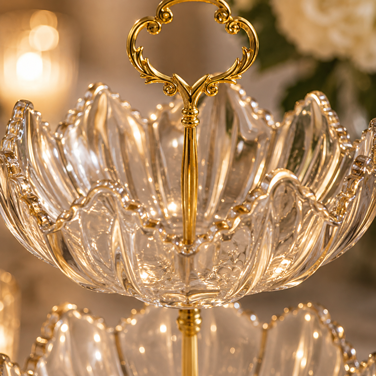 Crystal Two-Tier Serving Bowl