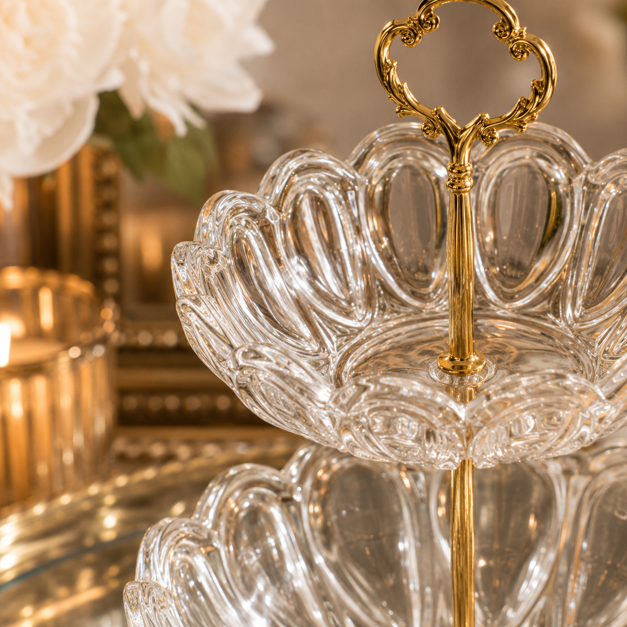 Crystal Wave Sculptural Serving Bowl