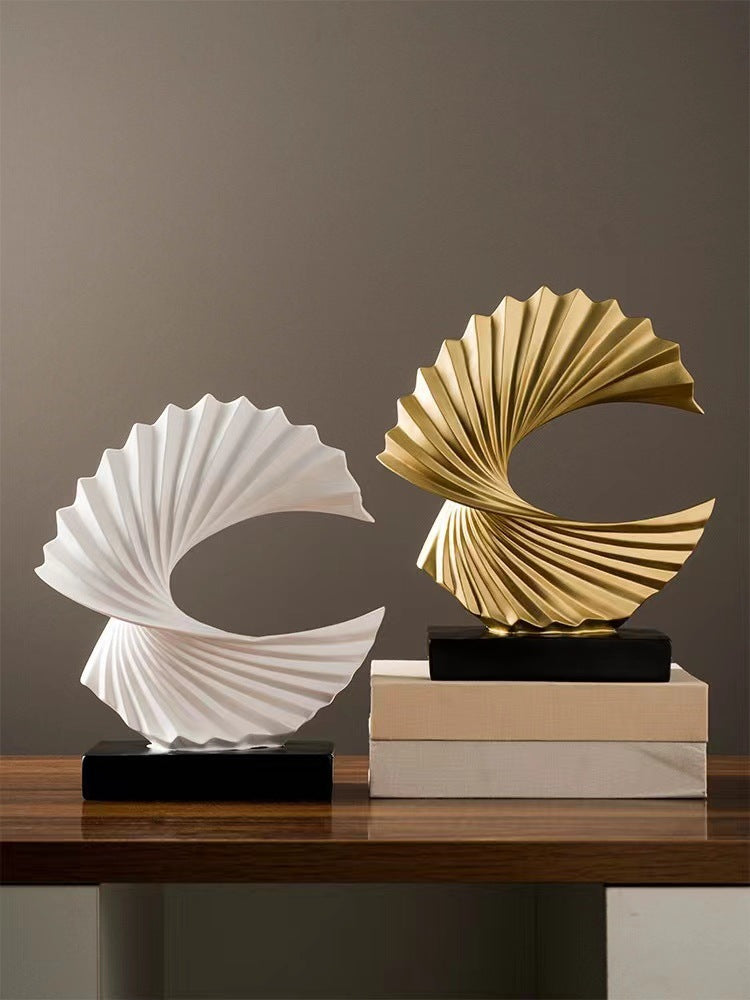 Gold Curved Wave Sculpture | Curved Wave Sculpture | FS Luxe Creations