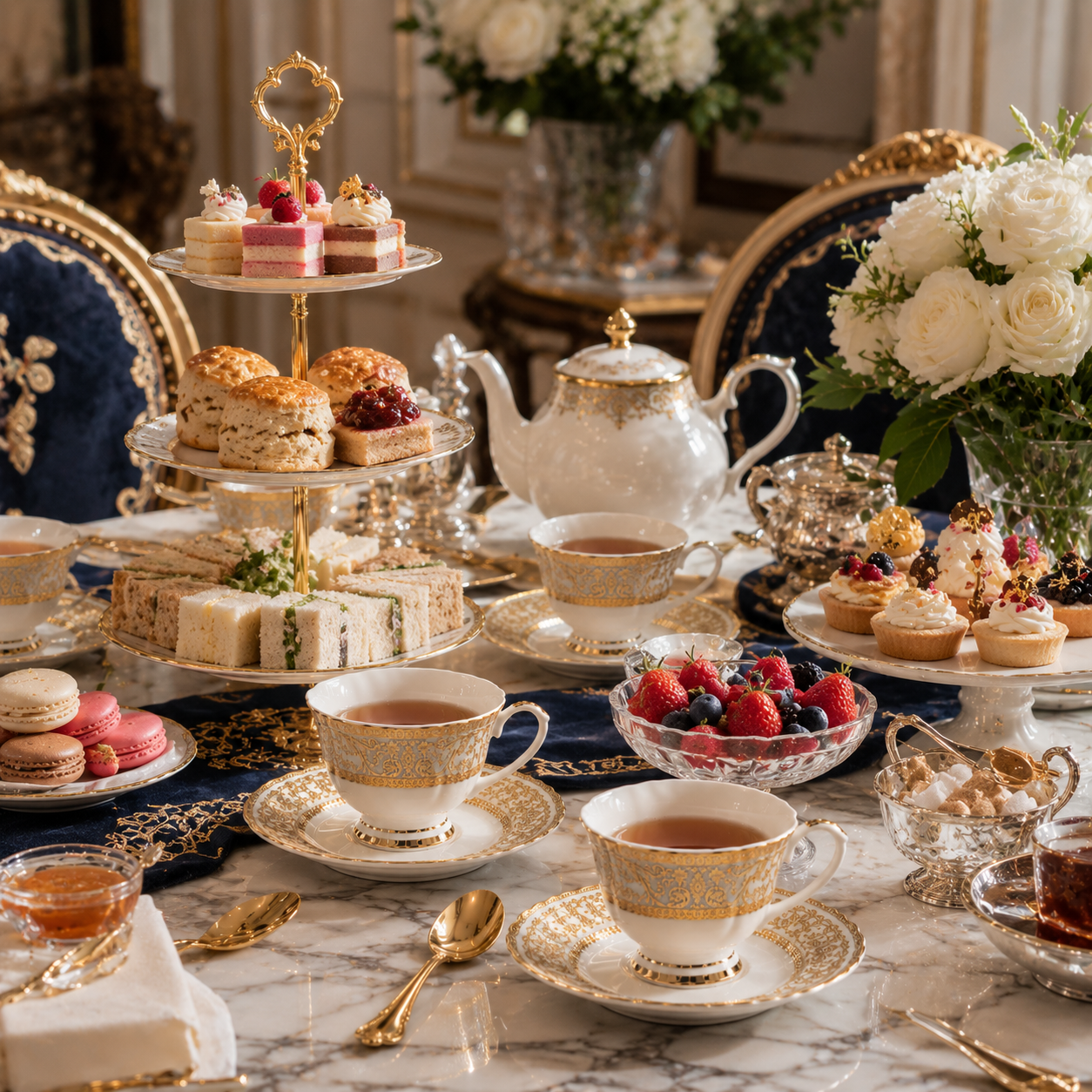 24K Gold Plated Bone China Teacup & Saucer Set