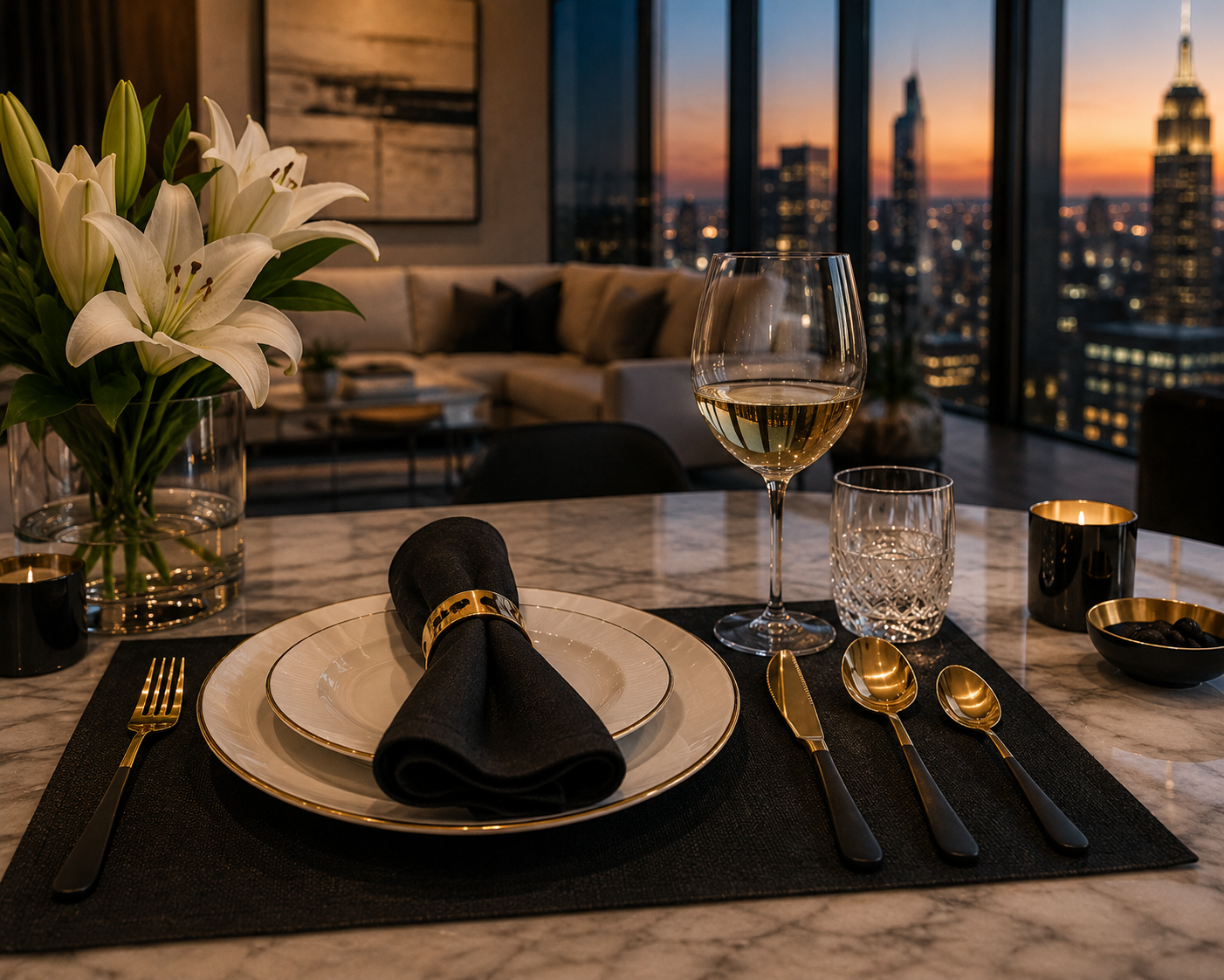 Black & Gold Luxury Flatware Set (24 Piece)