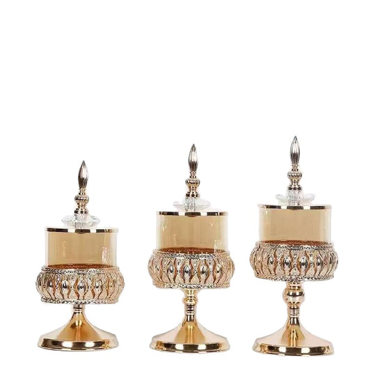 Opulent Gold Vessels | Crystal Elegance Trio | FS Luxe Creations