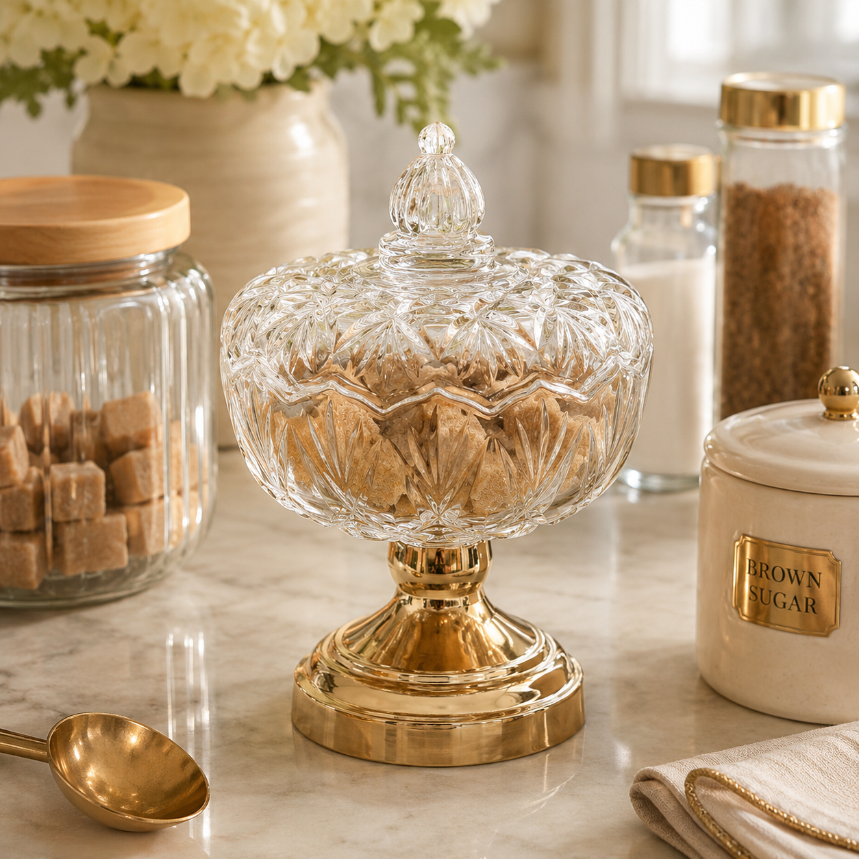 Crystal Glass Storage Canister