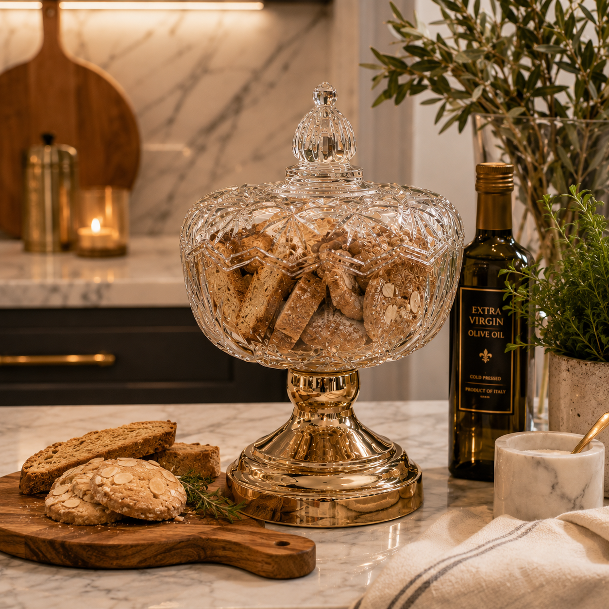 Crystal Glass Storage Canister