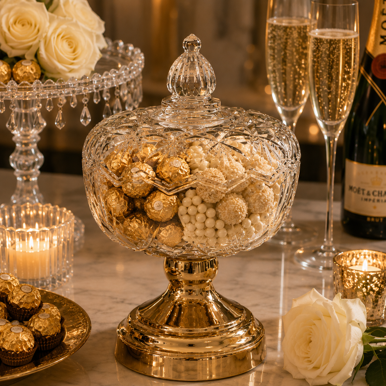Crystal Glass Storage Canister