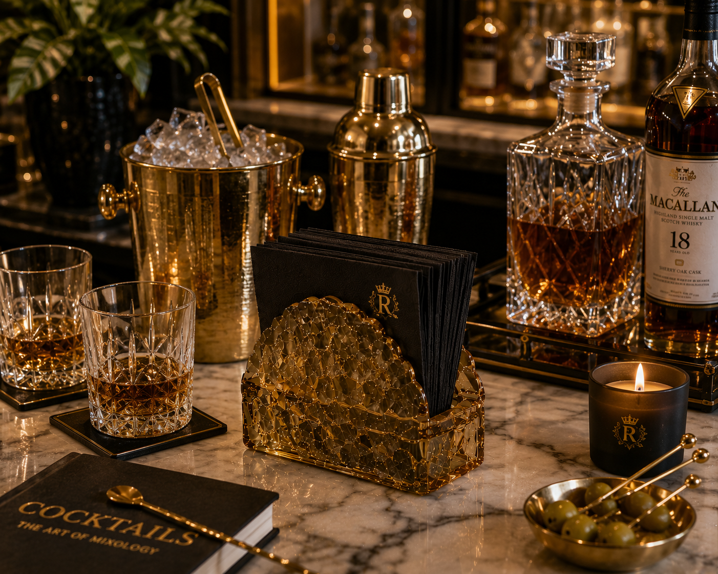 Crystal Glass Vintage Napkin Holder