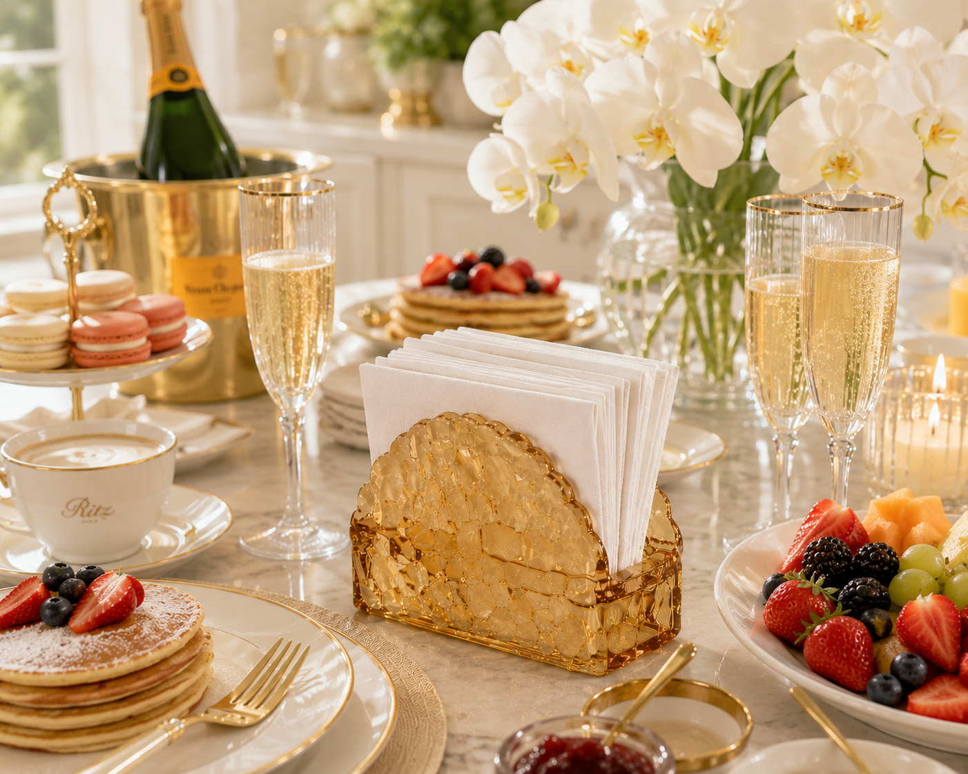 Crystal Glass Vintage Napkin Holder