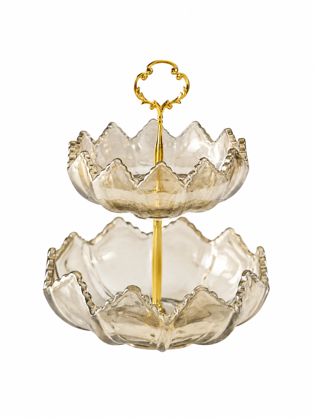 Crystal Two-Tier Serving Bowl