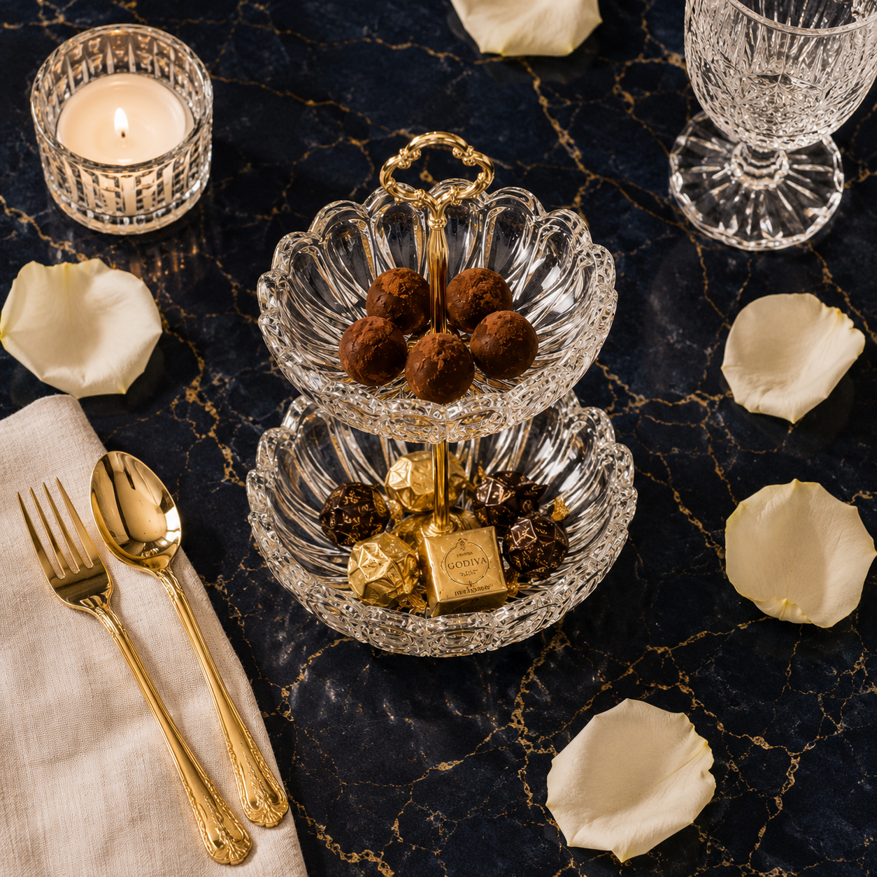 Crystal Wave Sculptural Serving Bowl