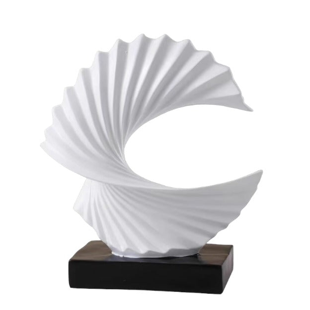 White Curved Wave Sculpture | White Wave Sculpture | FS Luxe Creations