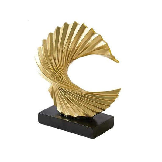 Gold Curved Wave Sculpture | Curved Wave Sculpture | FS Luxe Creations