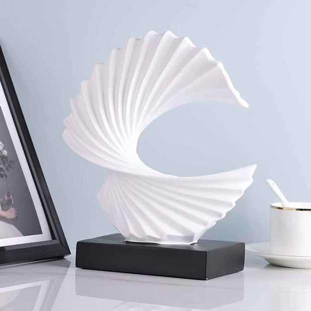 White Curved Wave Sculpture | White Wave Sculpture | FS Luxe Creations