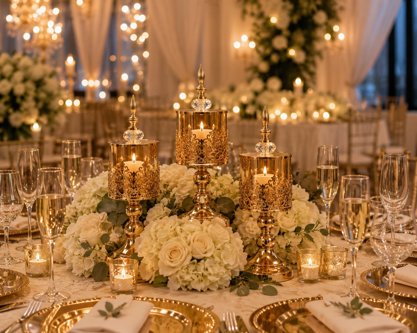 Gilded Gold Accent Jar Set