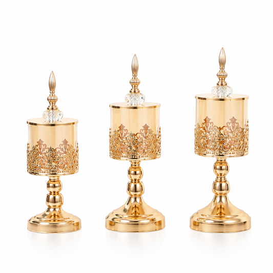 Gilded Gold Accent Jar Set