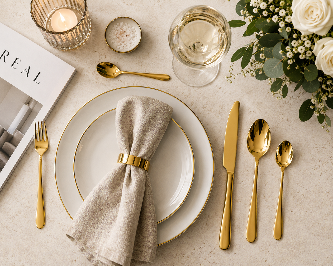 Gold Luxury Flatware Set (24 Piece)