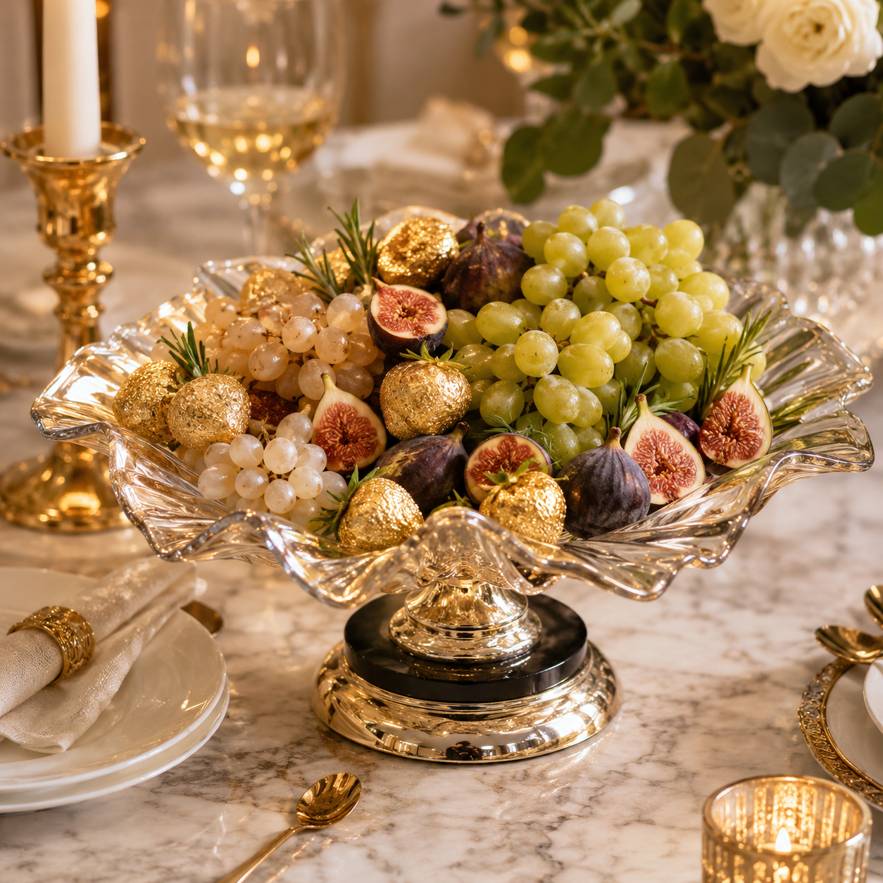 Luxury Crystal Platter & Display Stand