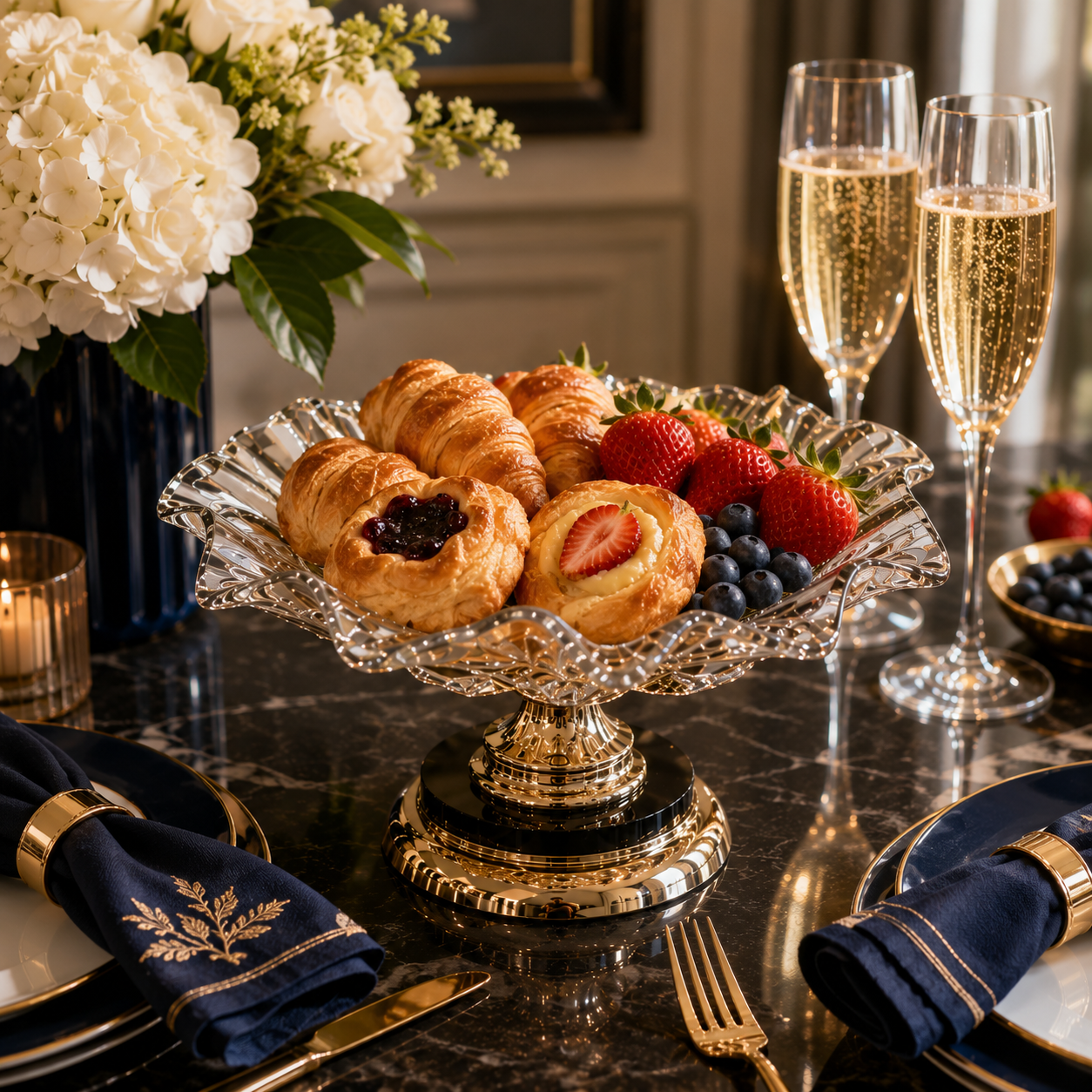 Luxury Crystal Platter & Display Stand