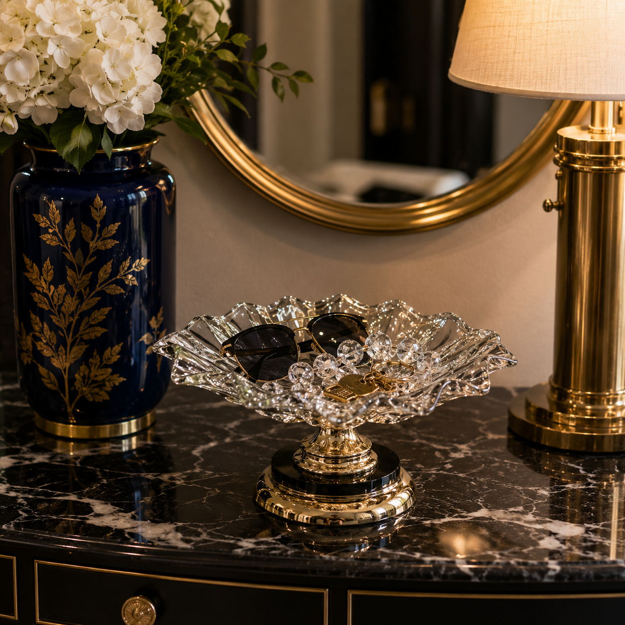 Luxury Crystal Platter & Display Stand