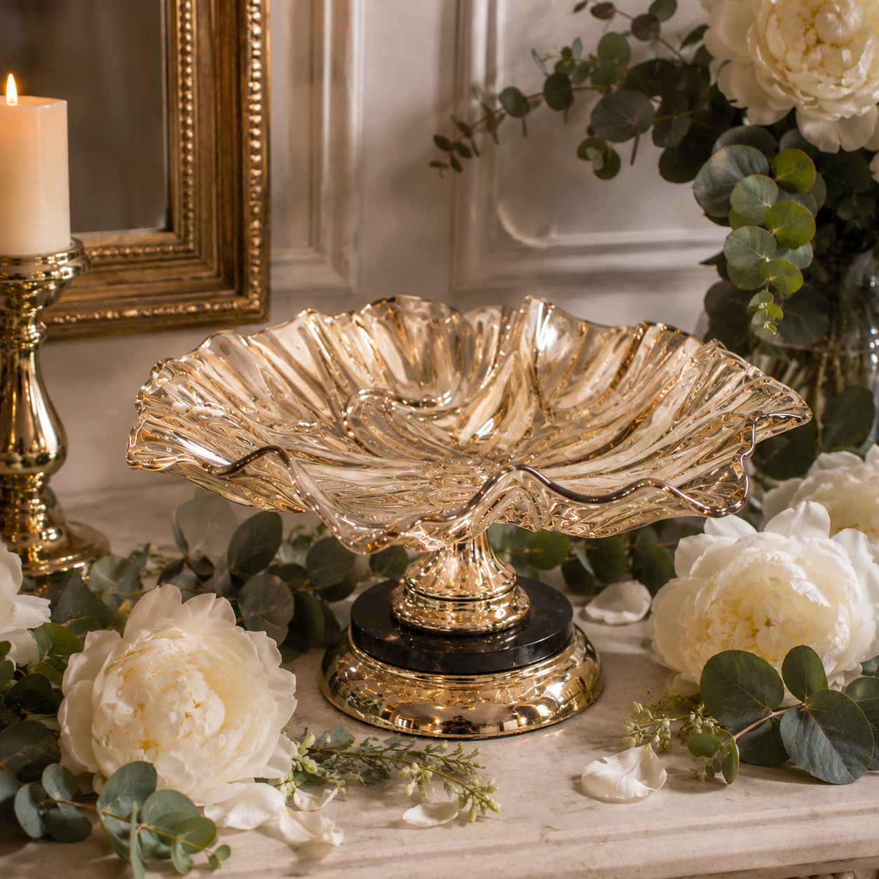 Luxury Crystal Platter & Display Stand