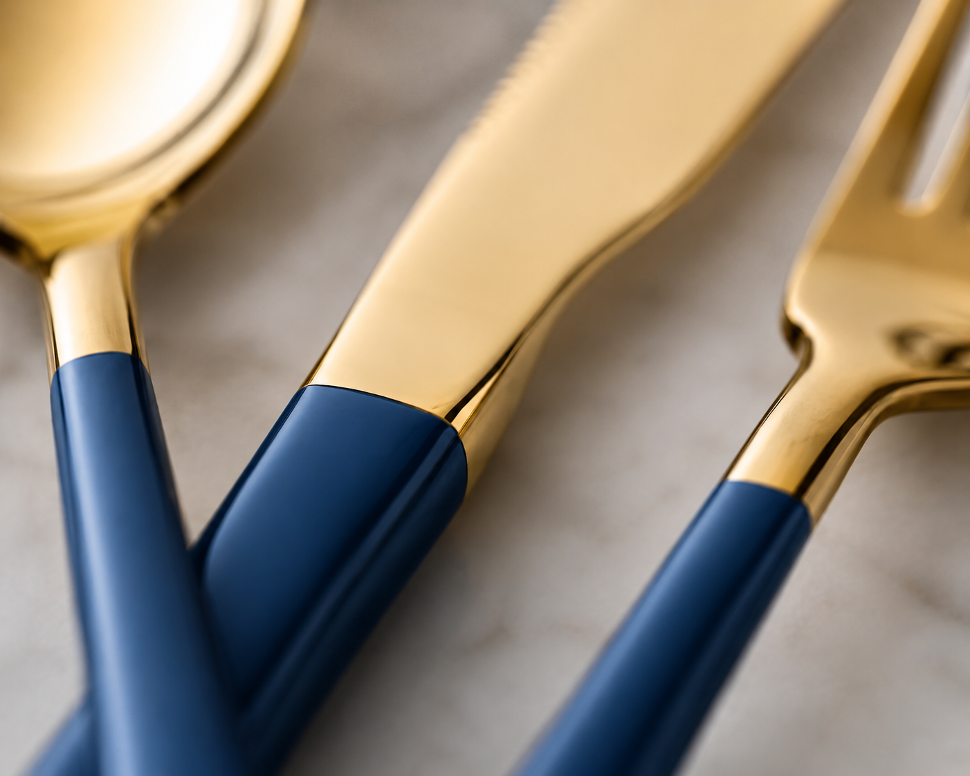 Navy & Gold Luxury Flatware Set (24 Piece)