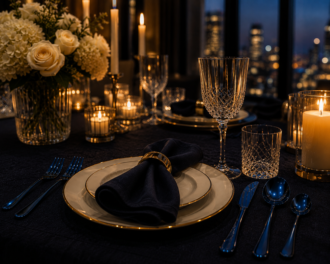 Sapphire Blue Luxury Flatware Set (24 Piece)