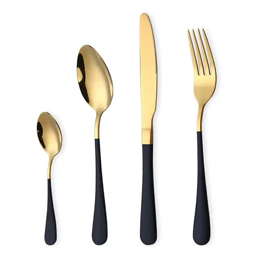 Black Gold Flatware Set | Racleye Flatware Set | FS Luxe Creations