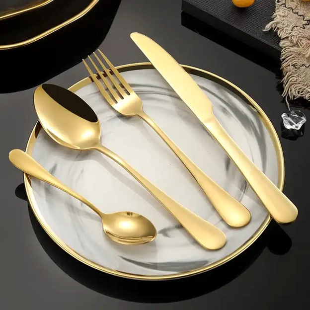 Gold Flatware Set | Flatware Gold Set | FS Luxe Creations