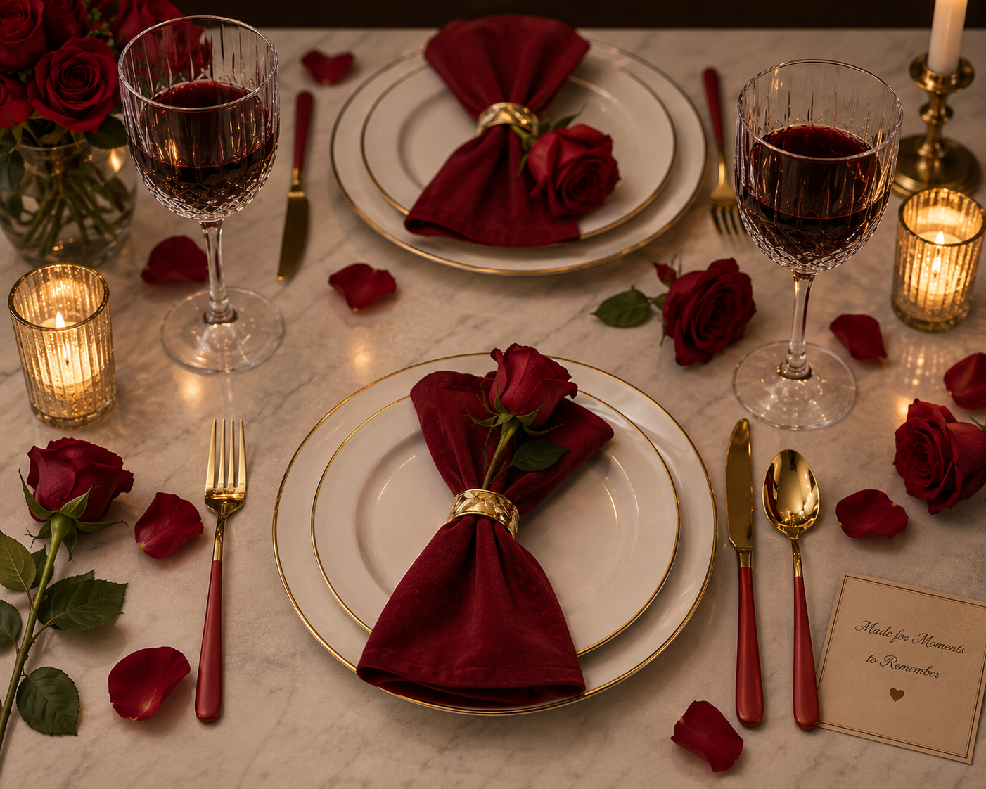 Red & Gold Luxury Flatware Set (24 Piece)