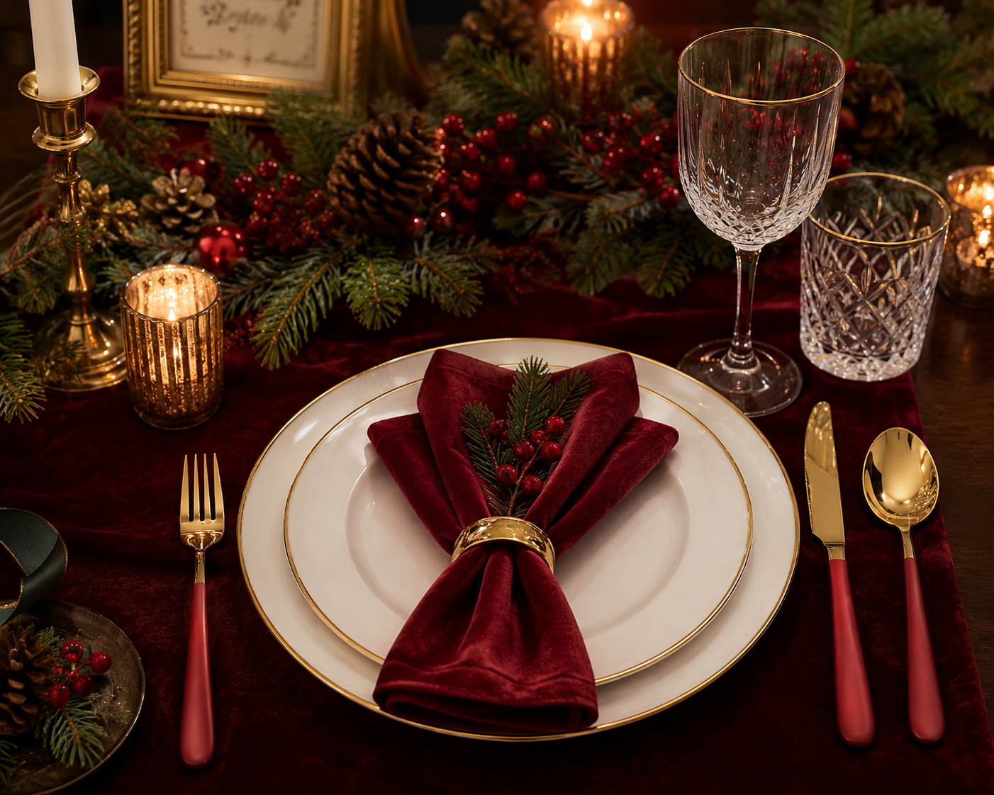 Red & Gold Luxury Flatware Set (24 Piece)