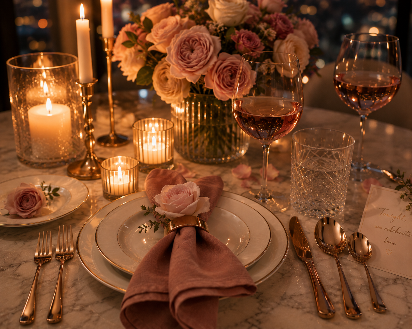 Rose Gold Luxury Flatware Set (24 Piece)