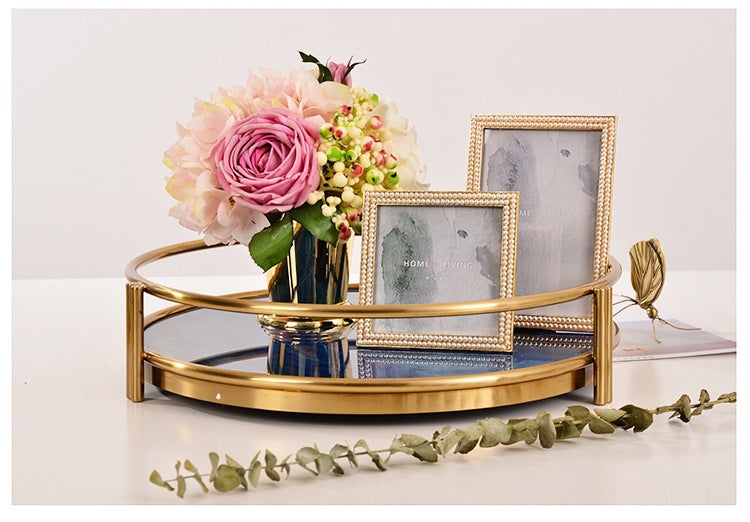 Sapphire Elegance Tray | Gilded Decorative Tray | FS Luxe Creations